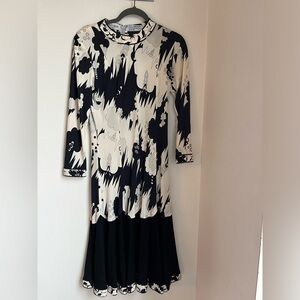 Averardo Bessi 100% Silk Long sleeve Midi Dress